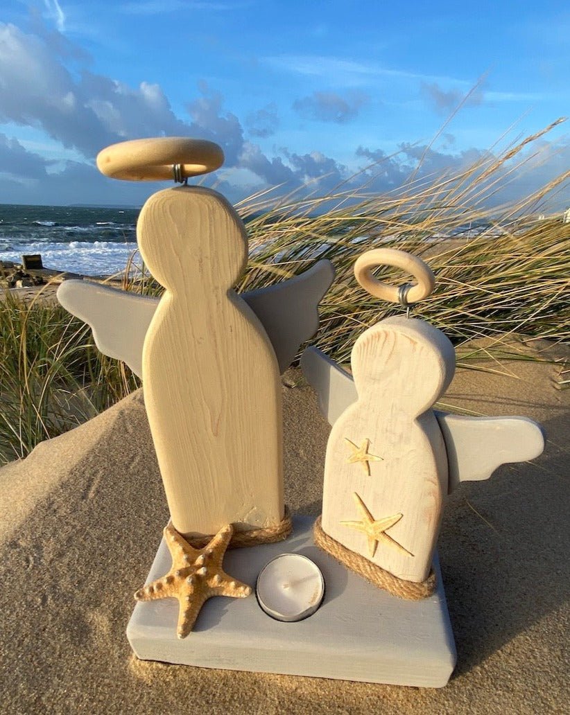 Driftcraft Christmas - 2 Angels with tea light - Drift Craft by Jo