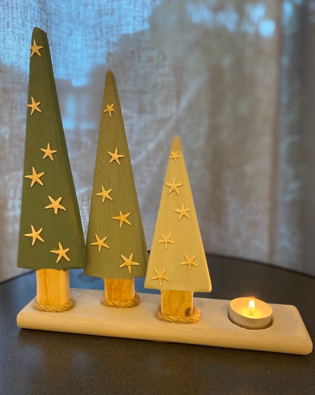 Driftcraft Christmas - 3 Starfish trees with tea light - Drift Craft by Jo