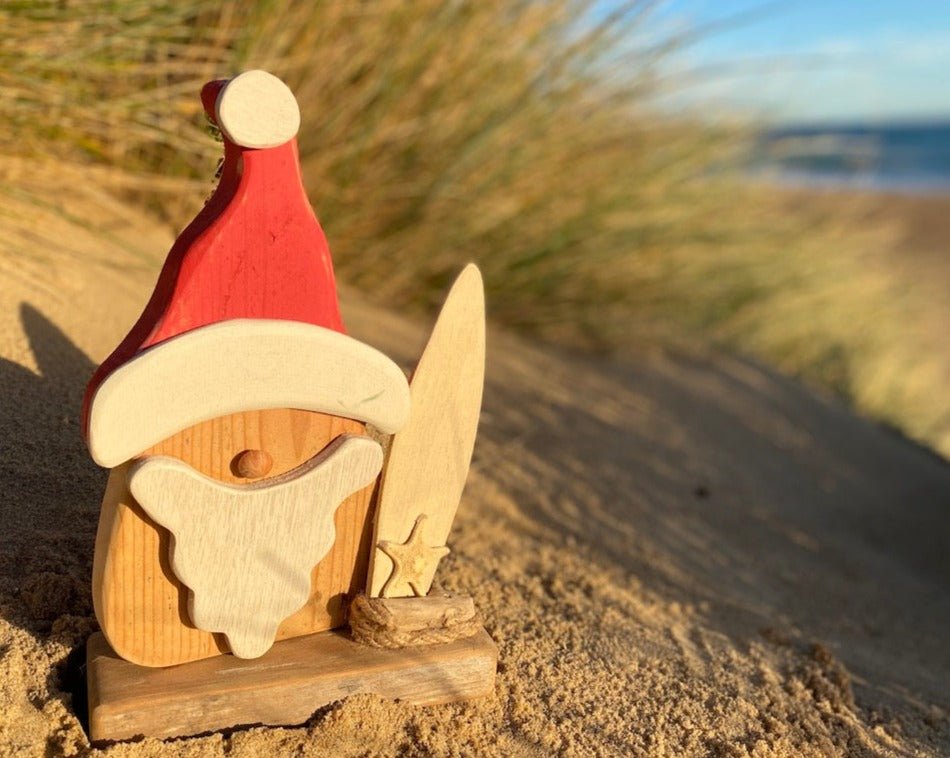 Driftcraft Christmas - Santa with Cream Surf board - Drift Craft by Jo