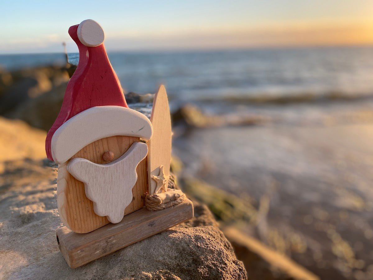 Driftcraft Christmas - Santa with Cream Surf board - Drift Craft by Jo