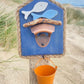 Driftwood Beach Hut Bottle Opener with Fish and Orange Bucket - Drift Craft by Jo