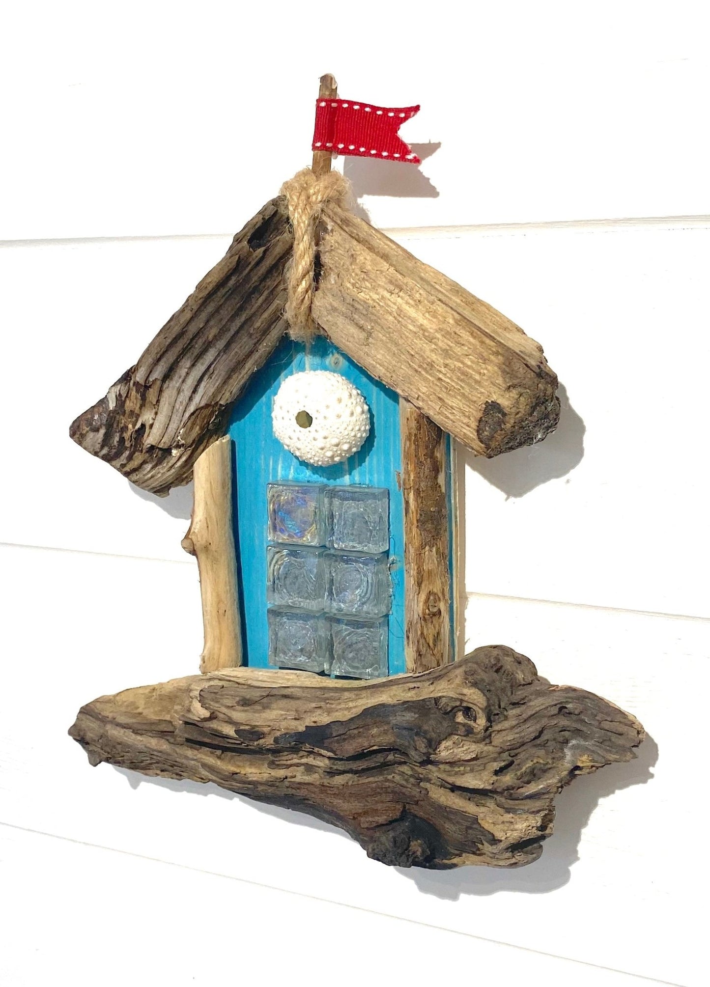 Driftwood Mini Beach Hut - Turquoise - Drift Craft by Jo