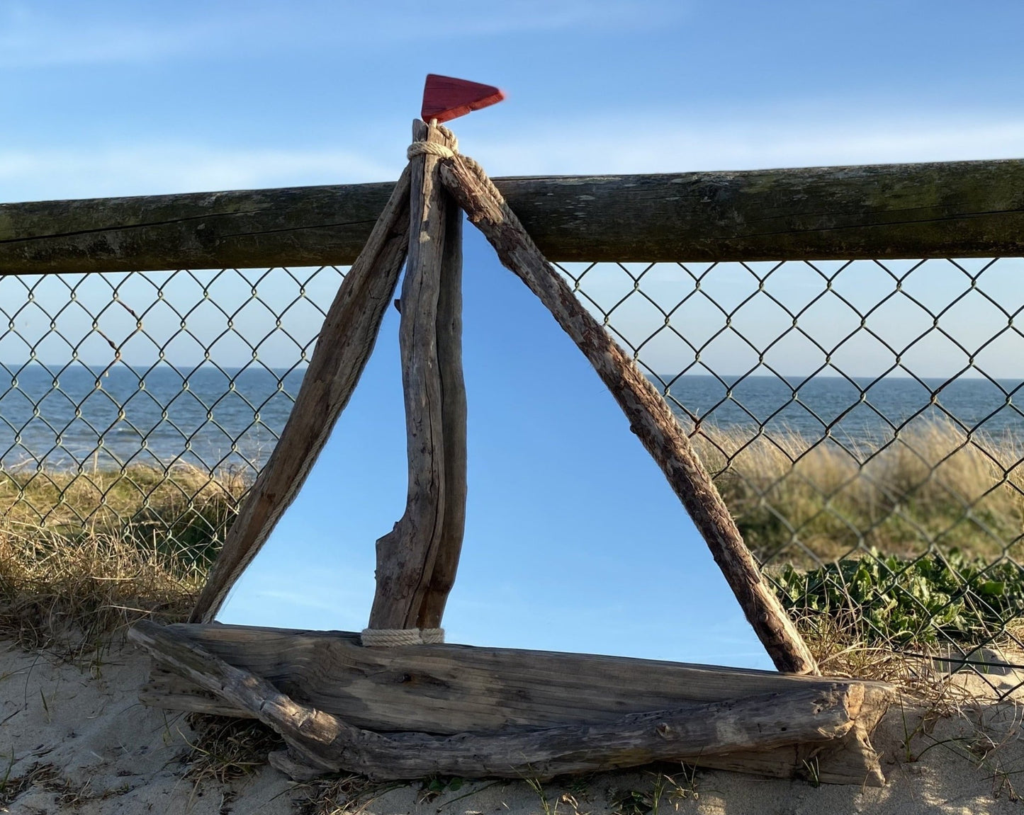 Rustic Driftwood Sail boat mirror - large - Drift Craft by Jo