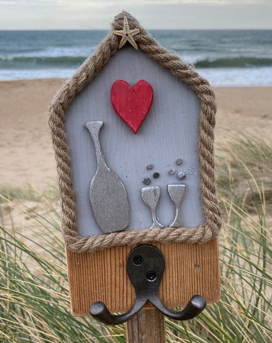 Rustic Hooks with Prosecco detail - Drift Craft by Jo