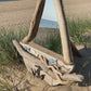 Driftwood mirror - sailboat with anchor hook and fish