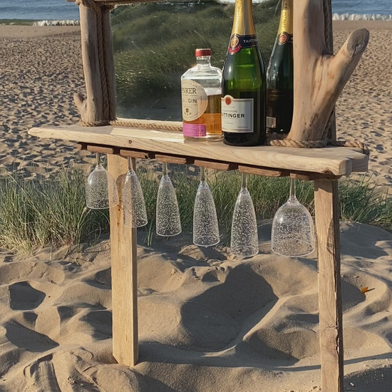 Rustic Driftwood Mirror Bar  - Drift Craft by Jo