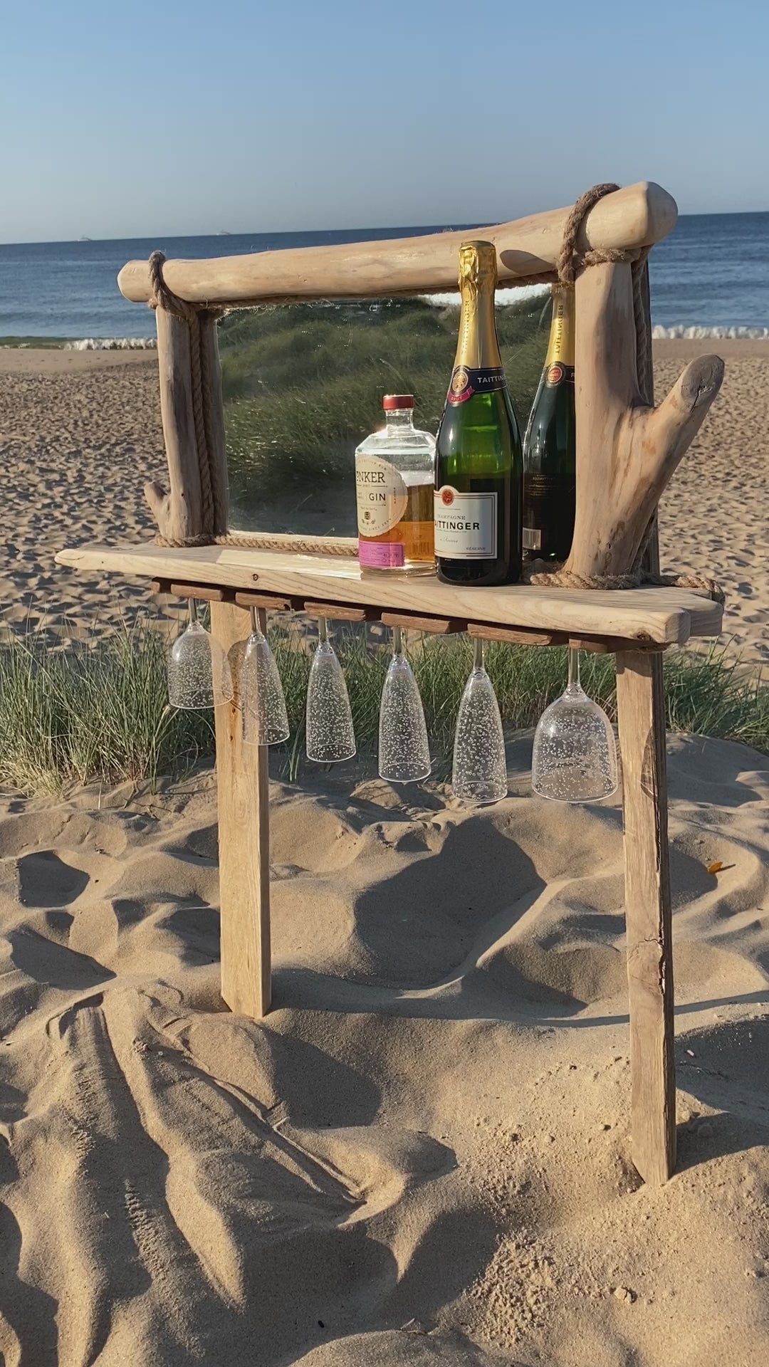 Rustic Driftwood Mirror Bar  - Drift Craft by Jo
