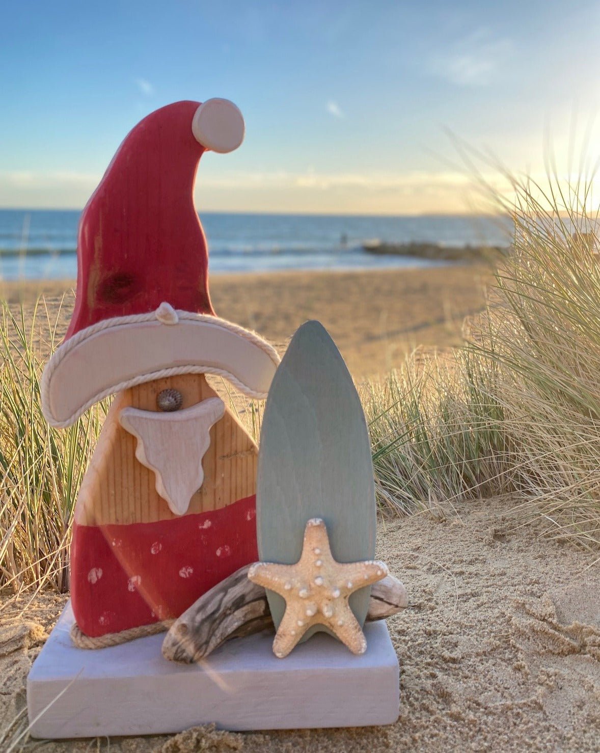 Driftcraft Christmas - Santa with Green Surf Board - Drift Craft by Jo