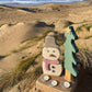 Driftcraft Christmas Tree with lights and Snowman - Purple Scarf - Drift Craft by Jo