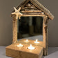 Driftwood Beach House Mirror with Tea light holders and Starfish - Drift Craft by Jo