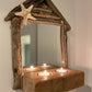 Driftwood Beach House Mirror with Tea light holders and Starfish - Drift Craft by Jo