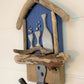 Driftwood Beach Hut Coat Hook - Mini Blue / Prosecco / Hooks - Drift Craft by Jo