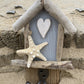 Driftwood Beach Hut Hook with Starfish & Heart - Light Blue - Drift Craft by Jo