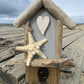 Driftwood Beach Hut Hook with Starfish & Heart - Light Blue - Drift Craft by Jo