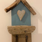 Driftwood Beach Hut Hooks with Heart - Light Blue - Drift Craft by Jo