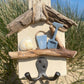 Driftwood Beach Hut Key Hooks - Cream with Bucket & Spade - Drift Craft by Jo