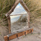 Driftwood Beach Hut Mirror with Lights and Hooks - Drift Craft by Jo