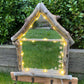 Driftwood Beach Hut Mirror with Lights and Hooks - Drift Craft by Jo