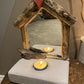 Driftwood Beach hut mirror with tea light - Red Heart - Drift Craft by Jo