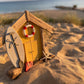 Driftwood Beach Hut SUP Shack - Yellow with flip flops, starfish and life bouy - Drift Craft by Jo
