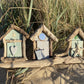 Driftwood beach huts - triple green grey green - Drift Craft by Jo