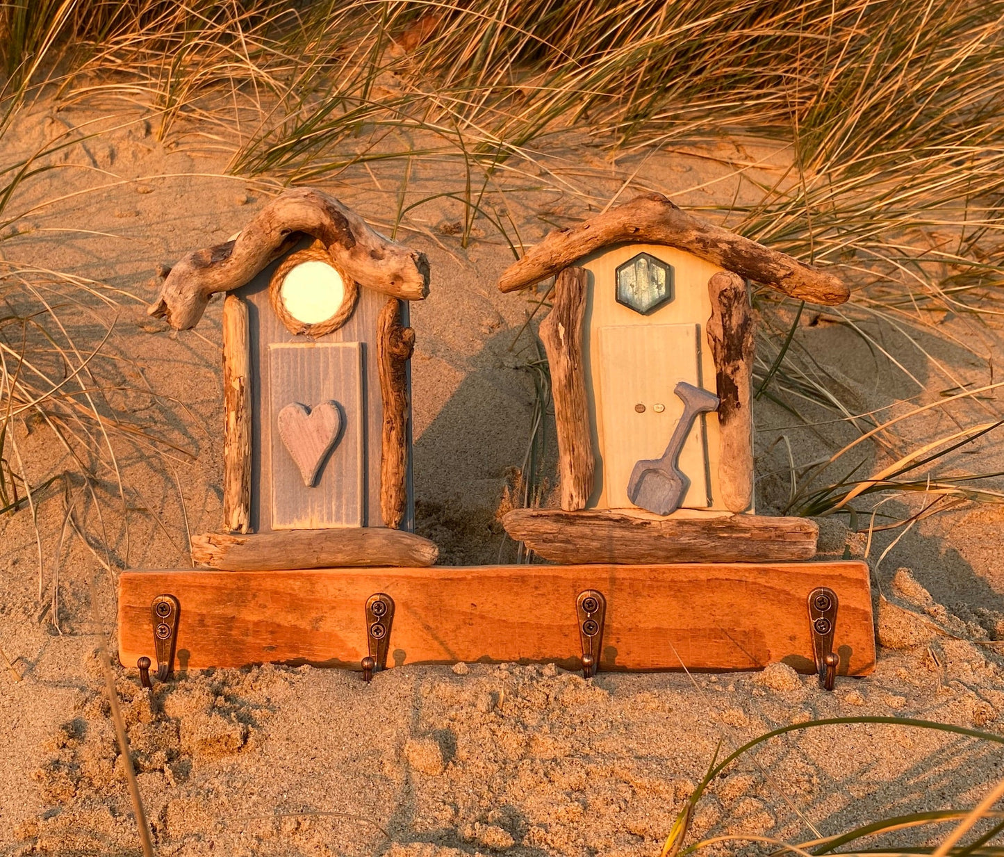 Driftwood Double Beach Hut Hooks - Drift Craft by Jo