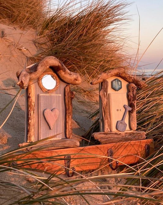 Driftwood Double Beach Hut Hooks - Drift Craft by Jo