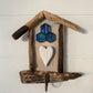 Driftwood Mini Beach Hut Key Hooks - Grey with Heart - Drift Craft by Jo