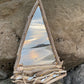 Driftwood Mirror - Sail Boat with Led Lights, Fish and Seagull - Drift Craft by Jo