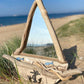 Driftwood mirror - sailboat with anchor hook and fish - Drift Craft by Jo