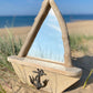 Driftwood mirror - sailboat with shelf and anchor hook - Drift Craft by Jo
