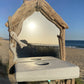 Driftwood Mirror with 1 tea light holder - Grey with 2 Fish - Drift Craft by Jo