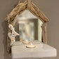 Driftwood Mirror with 1 tea light holder - Grey with 2 Fish - Drift Craft by Jo