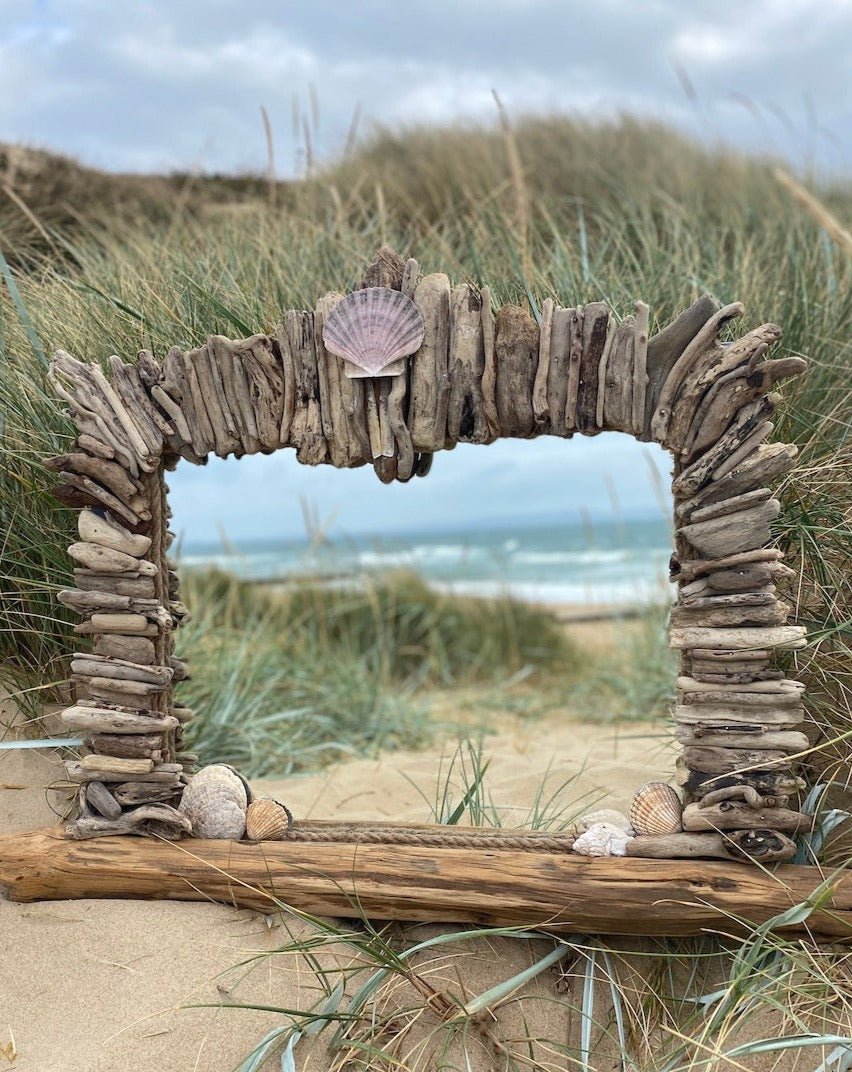 Driftwood Mirror - with Shell Detail - Drift Craft by Jo