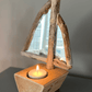 Driftwood Sailboat Tea Light Holder with Mirror Sail - Drift Craft by Jo