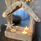 Driftwood Shack Mirror with Starfish & 2 Tealights - Drift Craft by Jo