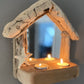 Driftwood Shack Mirror with Starfish & 2 Tealights - Drift Craft by Jo