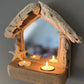 Driftwood Shack Mirror with Starfish & 2 Tealights - Drift Craft by Jo
