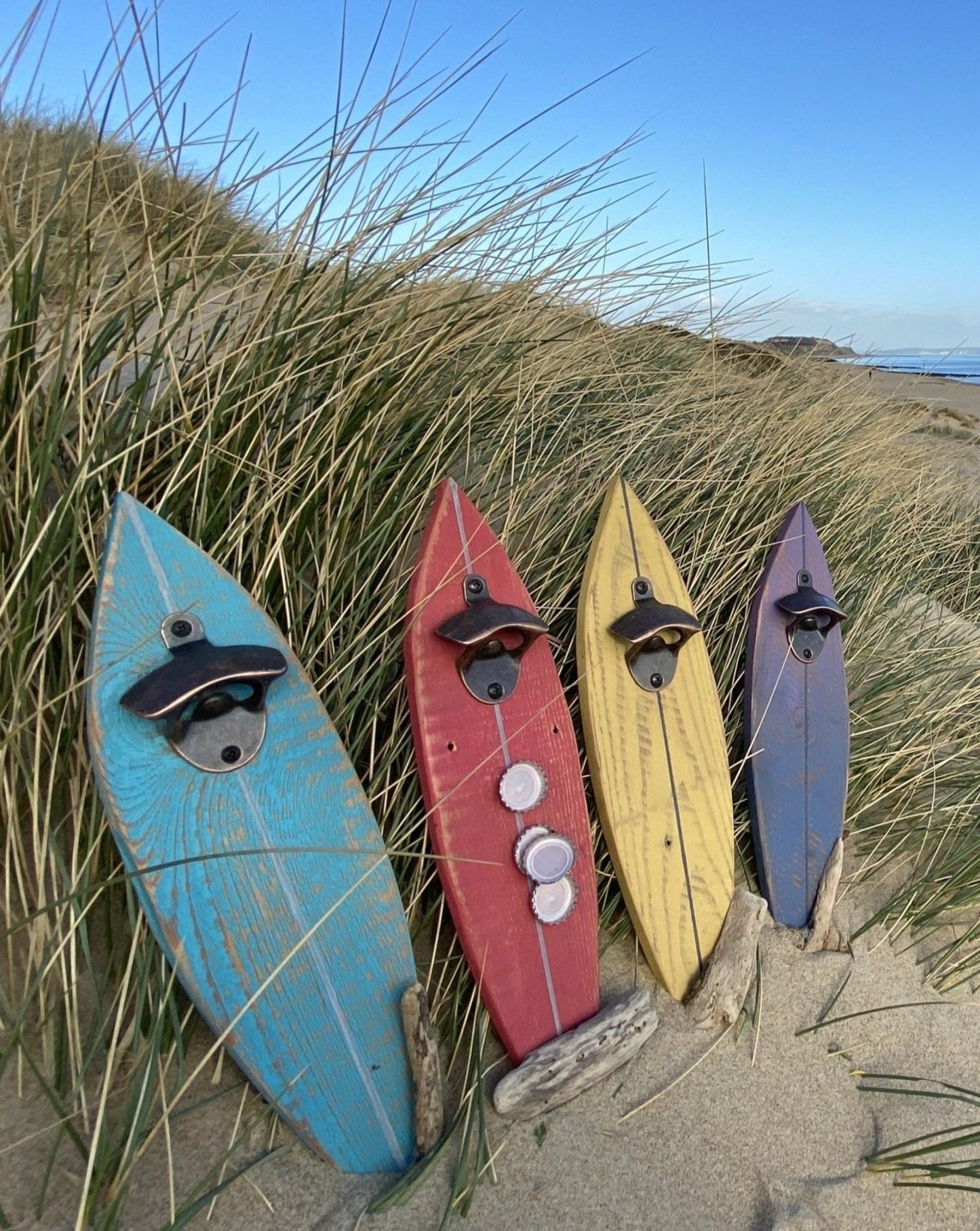 Driftwood Surf board Magnetic Bottle Opener - Various Bright colours - Drift Craft by Jo