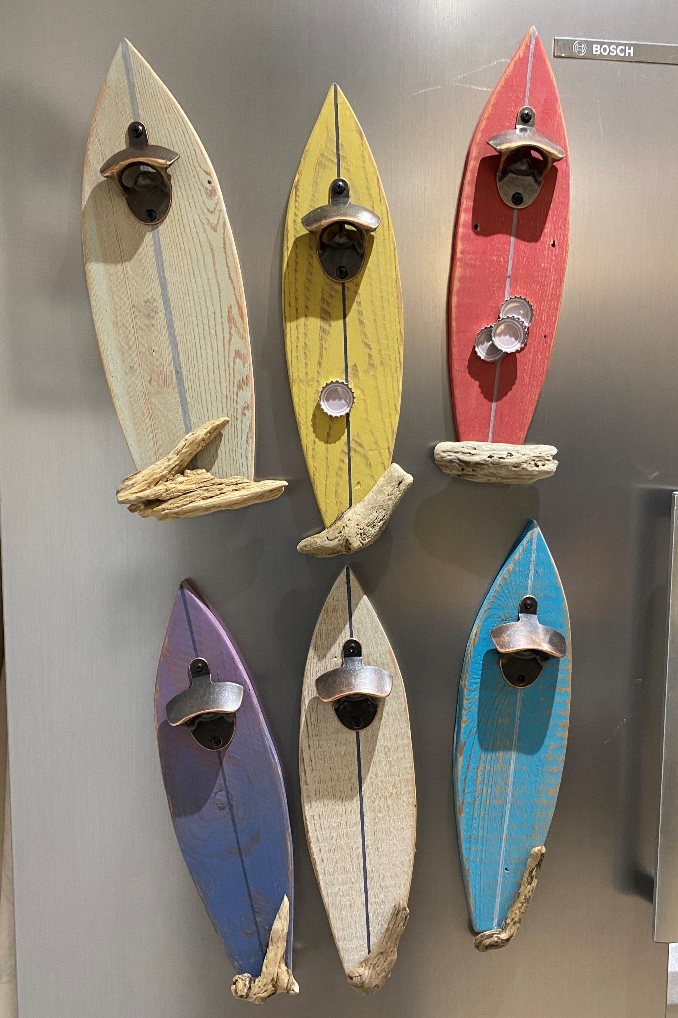 Driftwood Surf board Magnetic Bottle Opener - Various Bright colours - Drift Craft by Jo