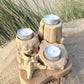 Driftwood Tea Light Candle Holder - Triple - Drift Craft by Jo