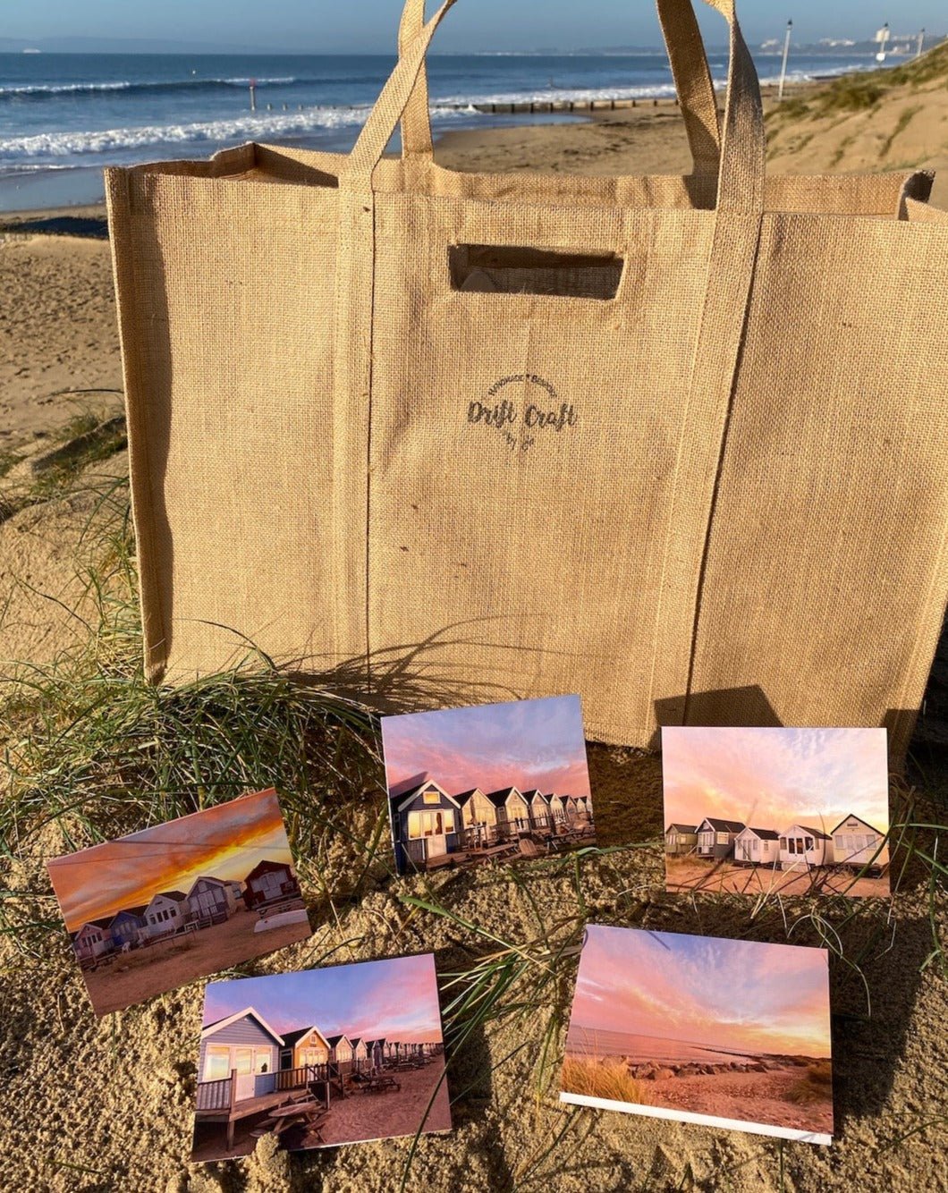Notelets - Beach Huts in the Sunset - Drift Craft by Jo