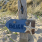 Rustic beach sign with starfish - Drift Craft by Jo