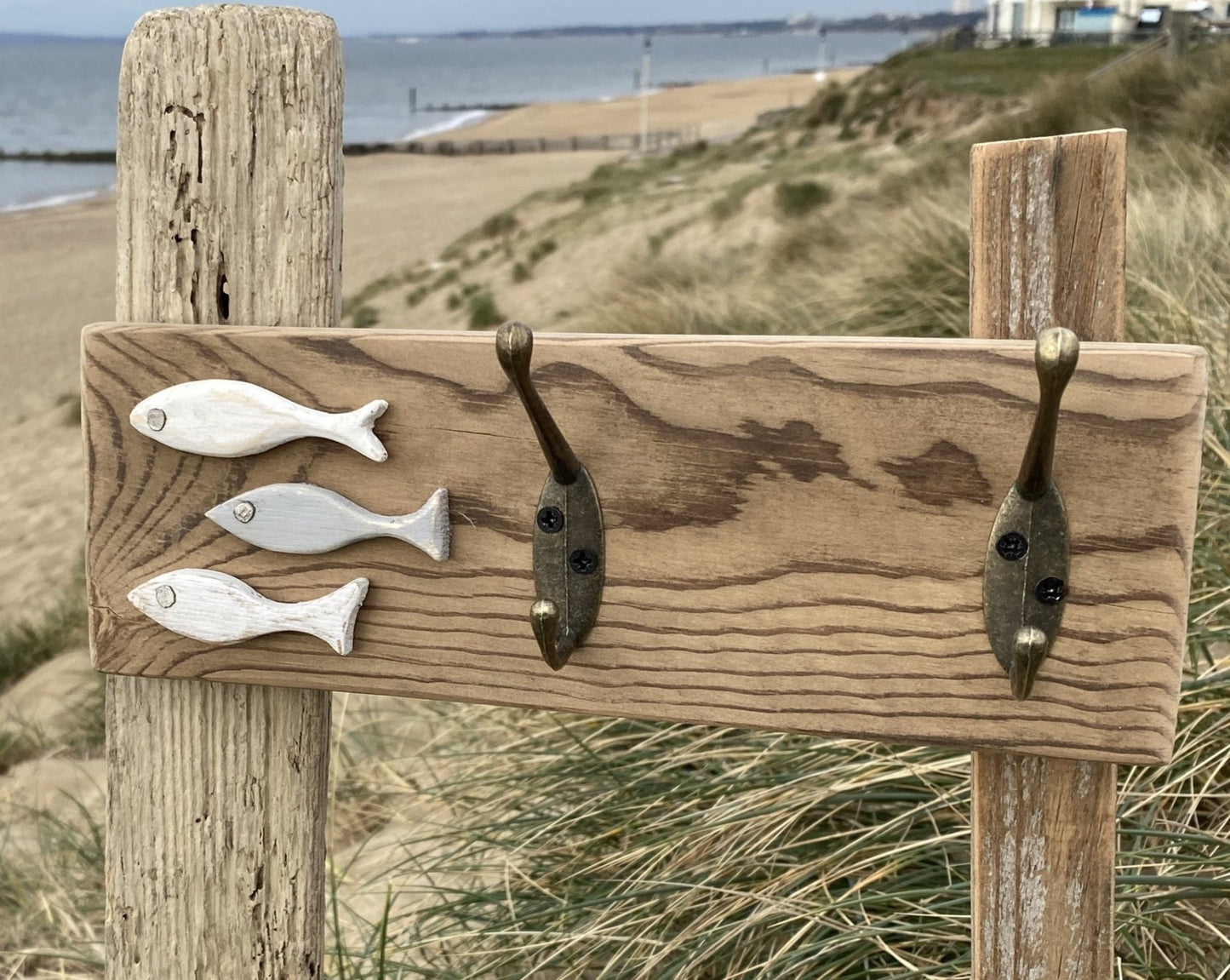 Rustic Coat Hooks with 3 Fish - Drift Craft by Jo