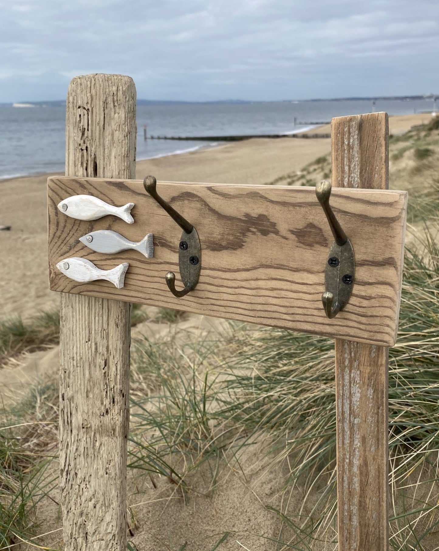 Rustic Coat Hooks with 3 Fish - Drift Craft by Jo