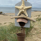 Rustic Driftcraft Bottle Opener - Grey with Starfish and bucket - Drift Craft by Jo
