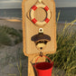 Rustic Driftwood Bottle Opener - Grey with lifebouy - Red Bucket - Drift Craft by Jo