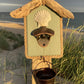 Rustic Driftwood Bottle Opener - Sage with Shell - Bronze Bucket - Drift Craft by Jo