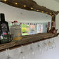 Rustic Driftwood Gin Bar Mirror with Lights - large - Drift Craft by Jo