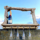 Rustic Driftwood Gin Bar Mirror with Lights - Made to Order - Drift Craft by Jo
